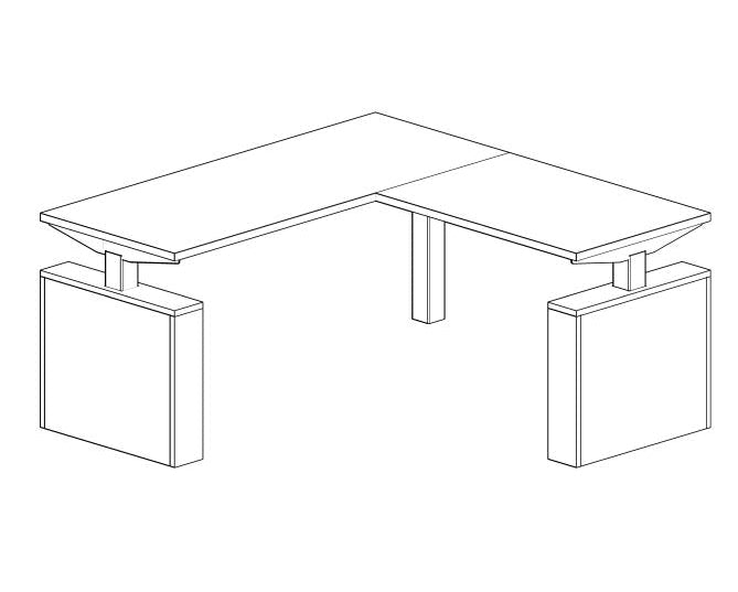 3RHA_MD - Treo, Enclosed Height Adjustable Desk, 3 Legs