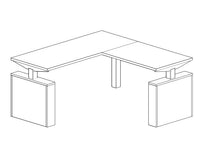 3RHA_MD - Treo, Enclosed Height Adjustable Desk, 3 Legs