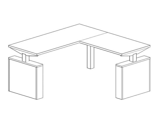 3RHA_MD - Treo, Enclosed Height Adjustable Desk, 3 Legs