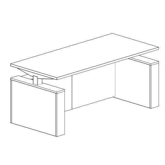 3RHA_AD - Treo, Enclosed Height Adjust Desk w/ Access Door