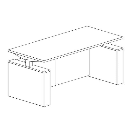 3RHA_AD - Treo, Enclosed Height Adjust Desk w/ Access Door
