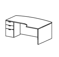 3RFBC_BX/XB - Treo, Extended Corner Desk w/ BBF Floor Ped, Left or Right