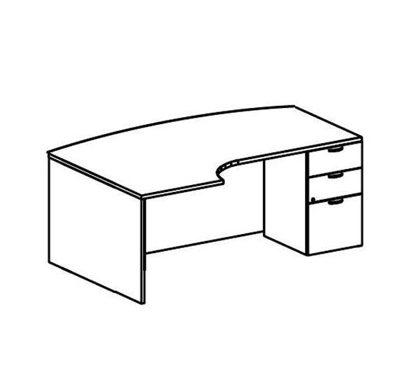 3RFBC_BX/XB - Treo, Extended Corner Desk w/ BBF Floor Ped, Left or Right