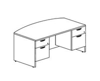 3RFB_HH - Treo, Bow Top Desk w/ Double Hanging Peds