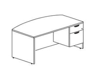 3RFB_HX - Treo, Bow Top Desk w/ Single Hanging Ped (Left or Right)