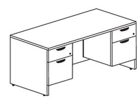 3RF - Treo, Regular Desk w/ Double Hanging Peds