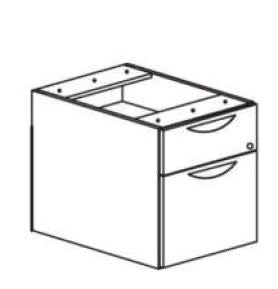 3SHW - Treo, Hanging Pedestal, Box/File, w/ Lock