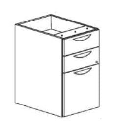 3SJX - Treo, Floor Pedestal, Box/Box/File, w/ Lock