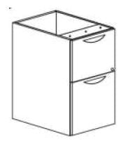 3SJY - Treo, Floor Pedestal, File/File, w/ Lock