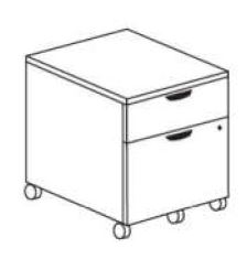 3SMW - Treo, Mobile Pedestal, Box/File, w/ Lock